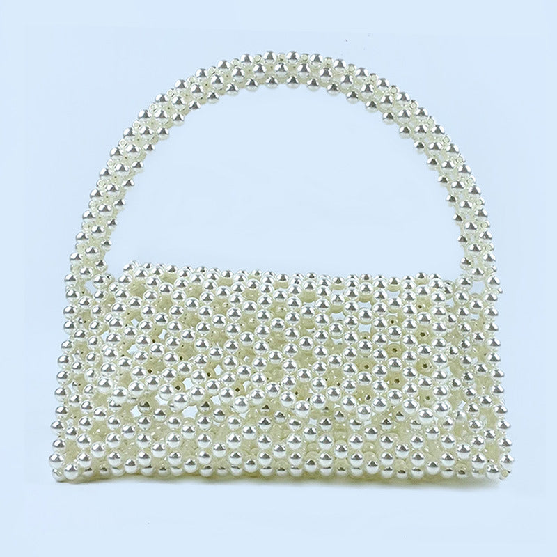 Internet Celebrity Same Triangle Handmade Beaded Popular Hollow Out Cutout Flip Woven Shoulder Portable Underarm Bag Long Handle