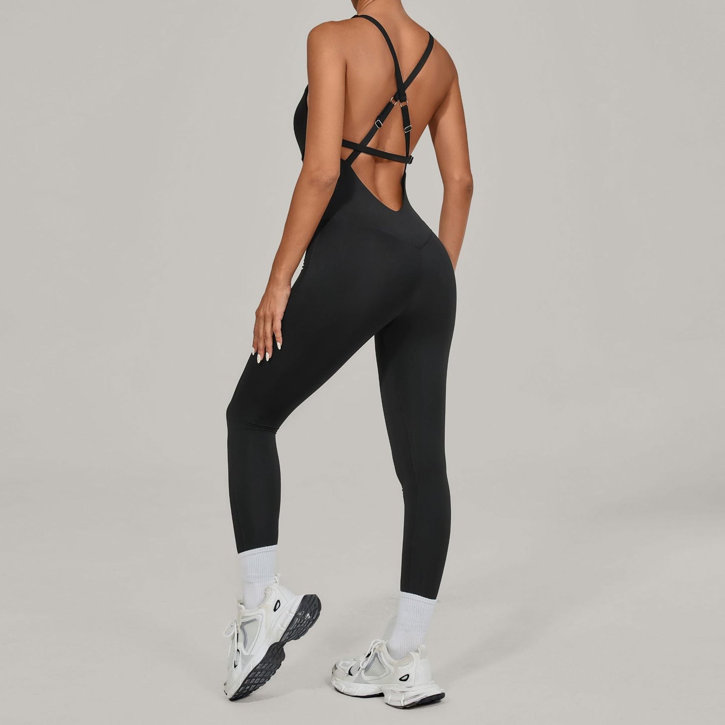 Adjustable Shoulder Strap Yoga Bodysuit Women Dance Beauty Back Tight Sports Fitness One Piece