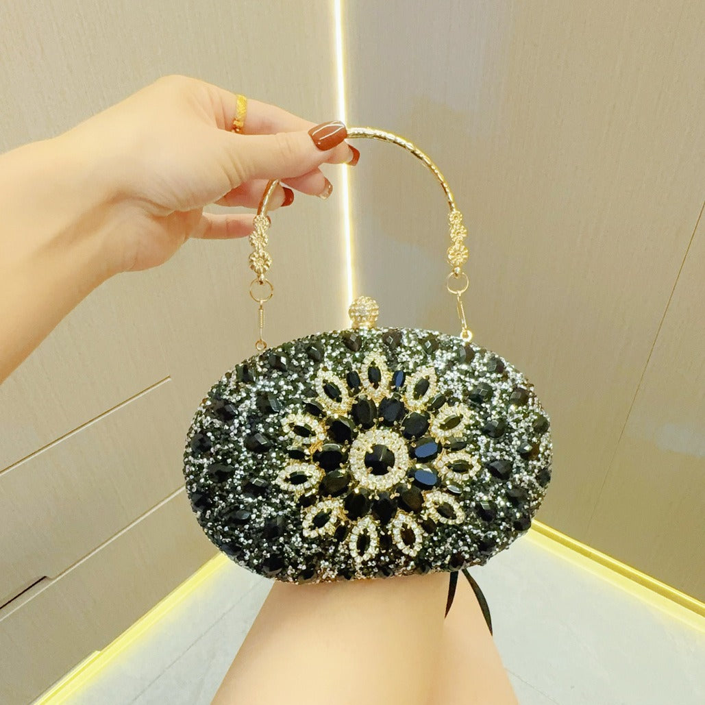 Clutch Purses for Women Evening Bag Nude Purse Luxury Handbag Bride Wallet Glitter Multicolor Rhinestone Bags