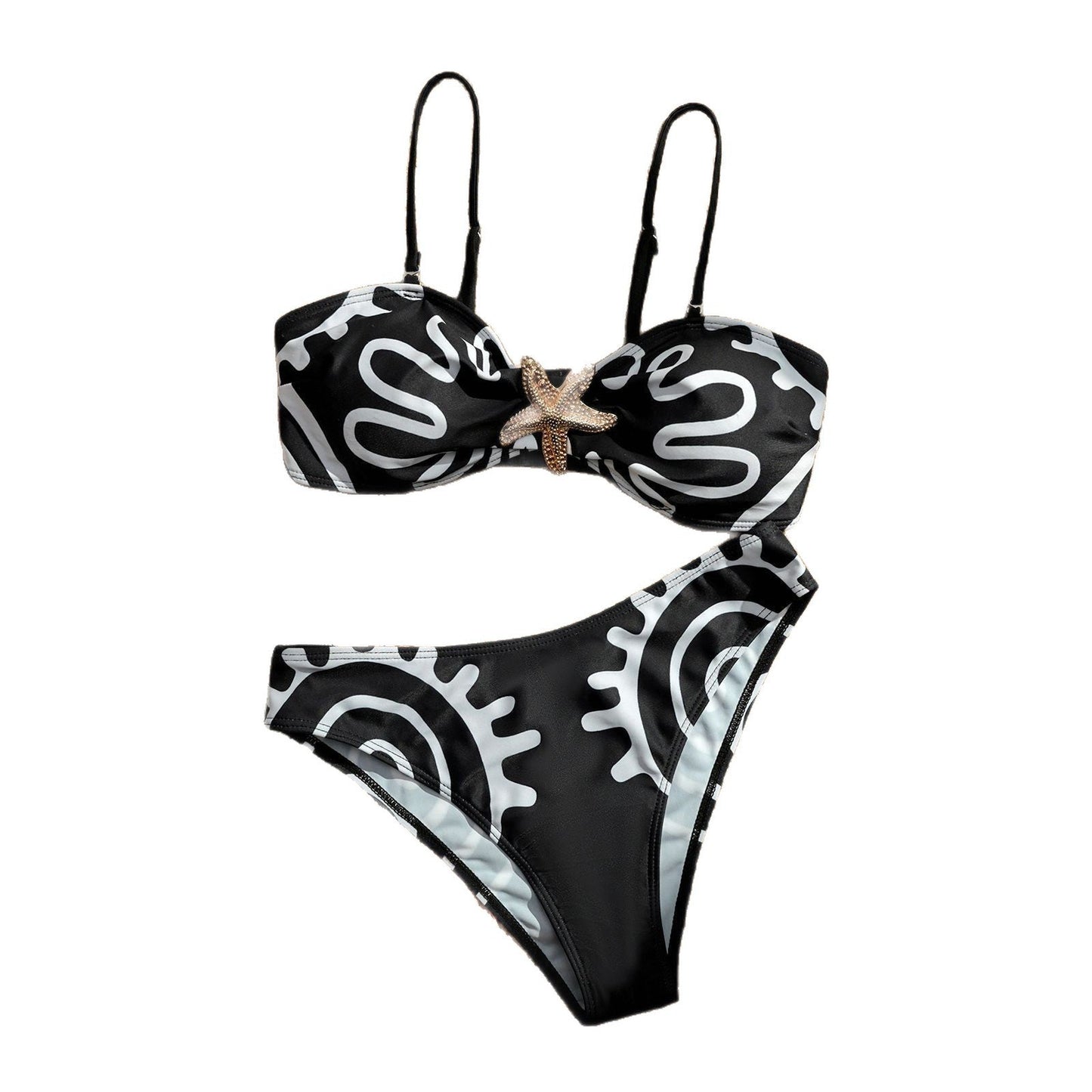 Sexy bikini print women's split swimsuit BIKINI