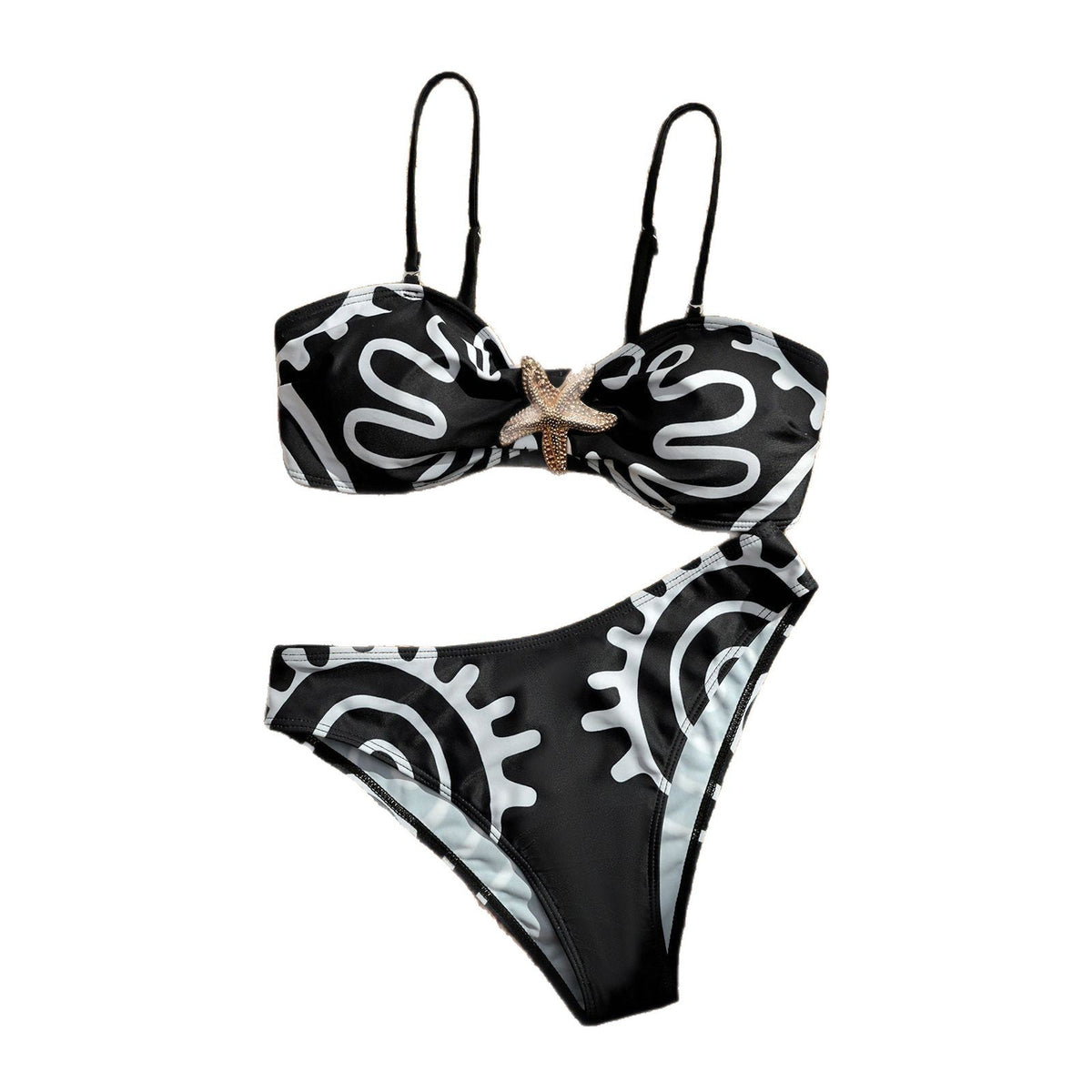 Sexy bikini print women's split swimsuit BIKINI