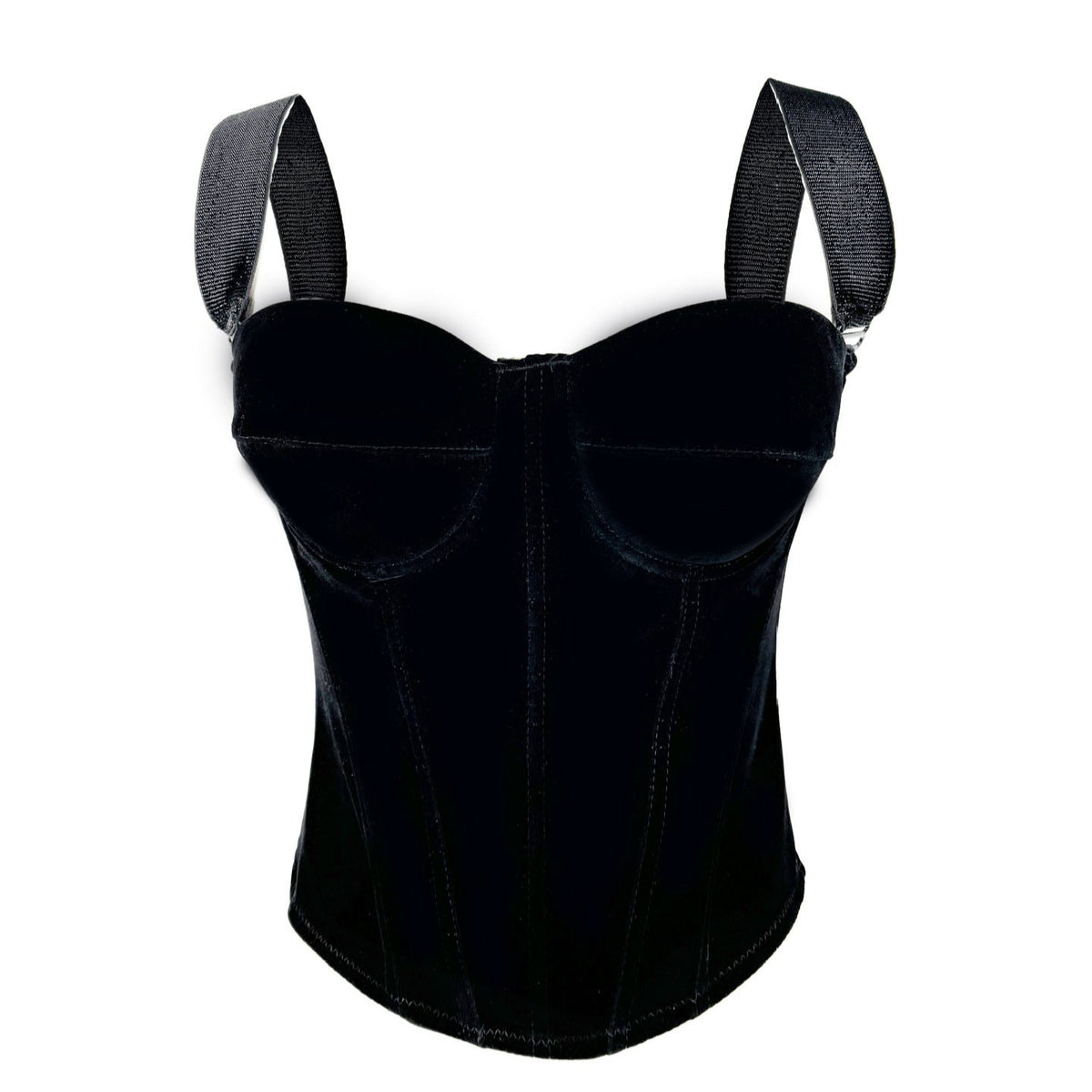 Supply Black Velvet Zipper High Grade Inner Tight Corset Outer Wear Boning Corset Corset Sling