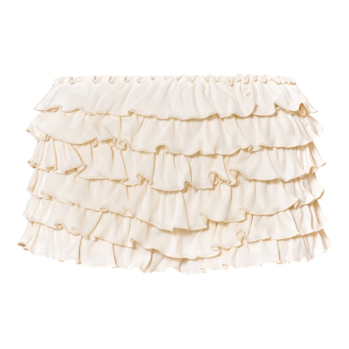 Women Clothing Solid Color Frill Wavy Casual Lantern Dress Short Skirt Culottes