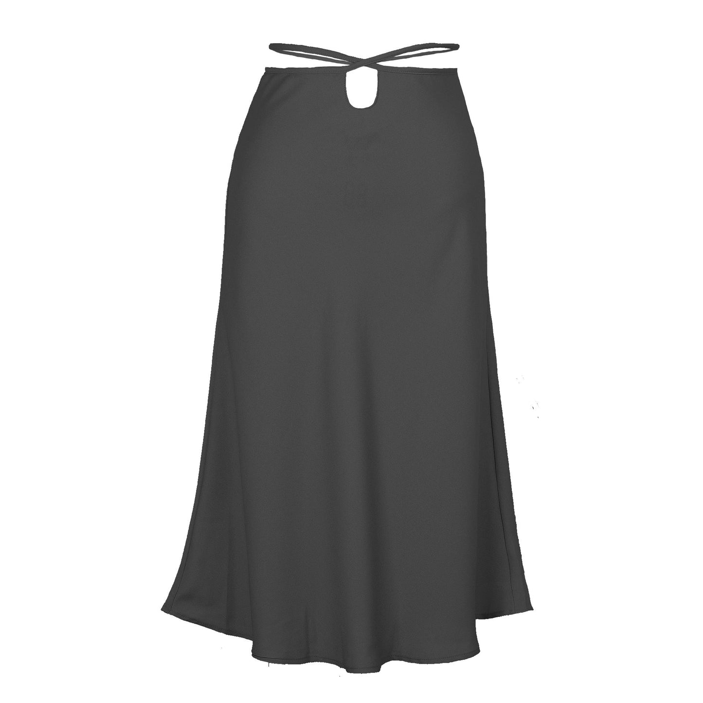 Spring Summer Solid Color Zipper Skirt Fashionable Simple Sexy Lacing Navel-Exposed Women Clothing Skirt