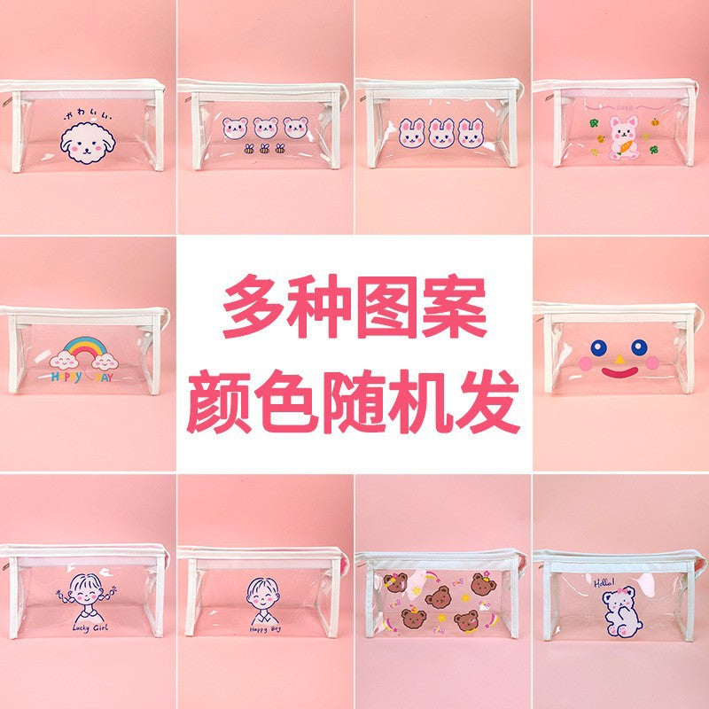 Large Capacity Transparent Pencil Case - Perfectly Designed Stationery Box for Girls in Primary and Junior High School with Simple Separation