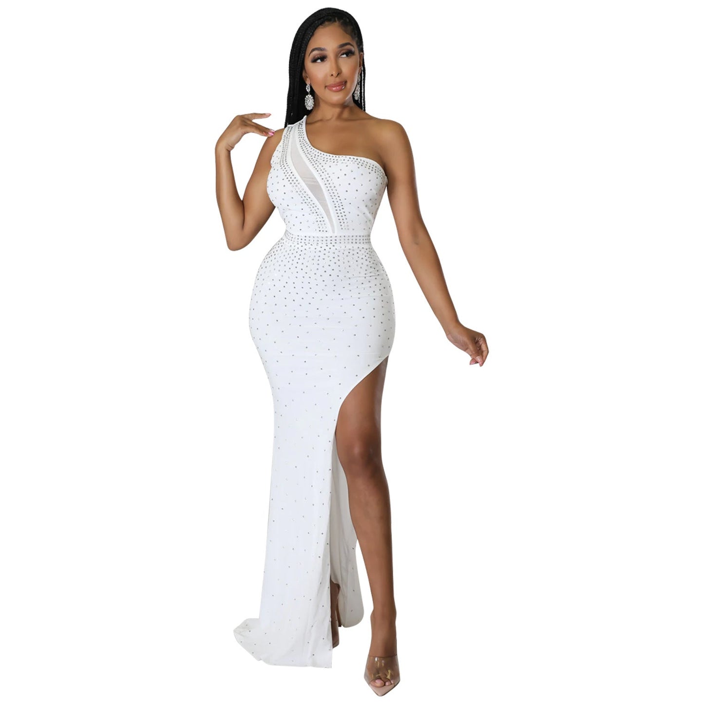 Summer Women Clothing Sexy Nightclub One Piece Rhinestone Dress Maxi Dress for Women
