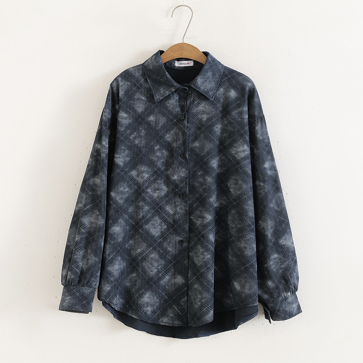 Women Casual Floral Print Loose Collared Long Sleeves Shirt