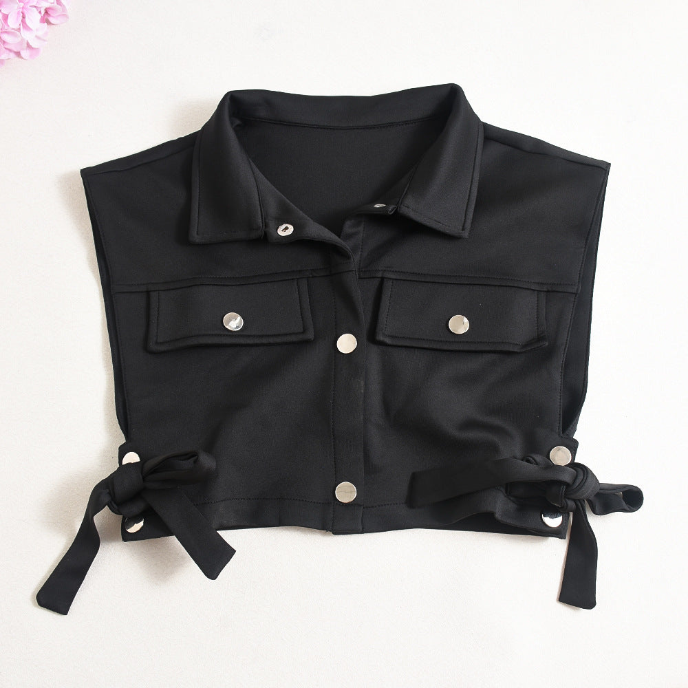 Women Clothing Snap Lace up Trendy Hollow Out Cutout out Overalls Vest Top