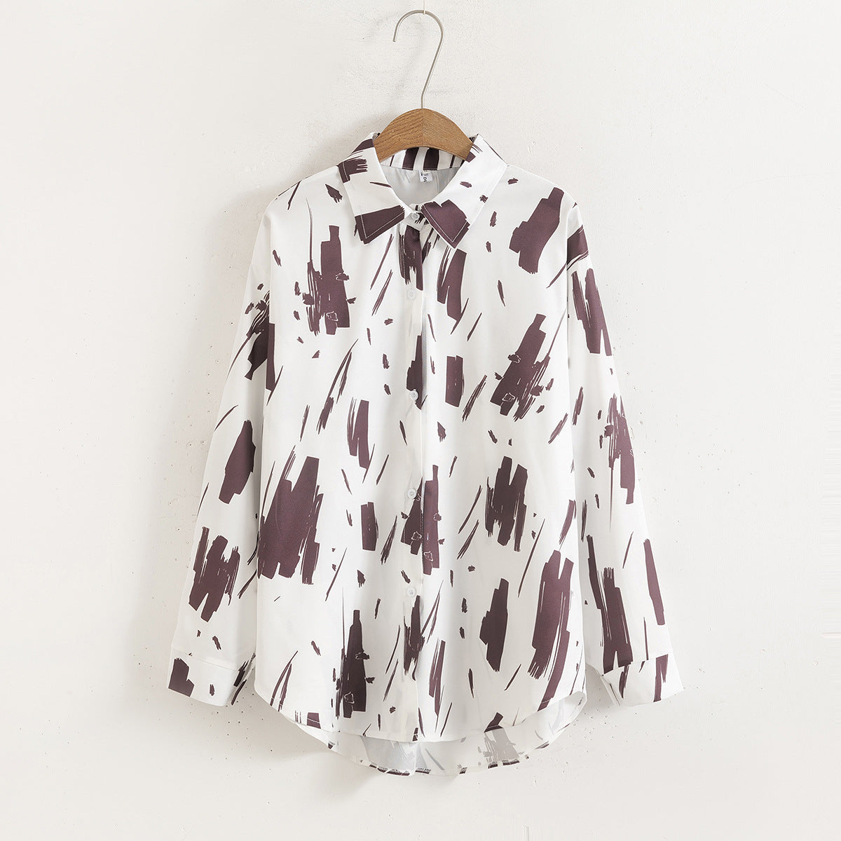Women Floral Print Loose Collared Long Sleeves Shirt Printed blouse