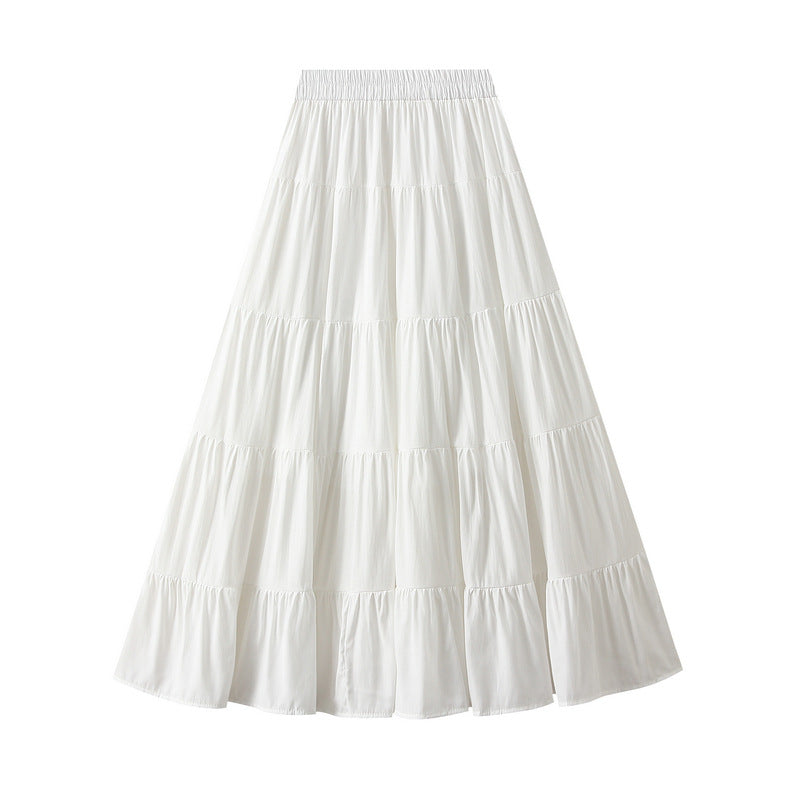Gentle Sweet Large Swing Tiered Dress Skirt Women Spring Mid Length Dress Maxi Dress
