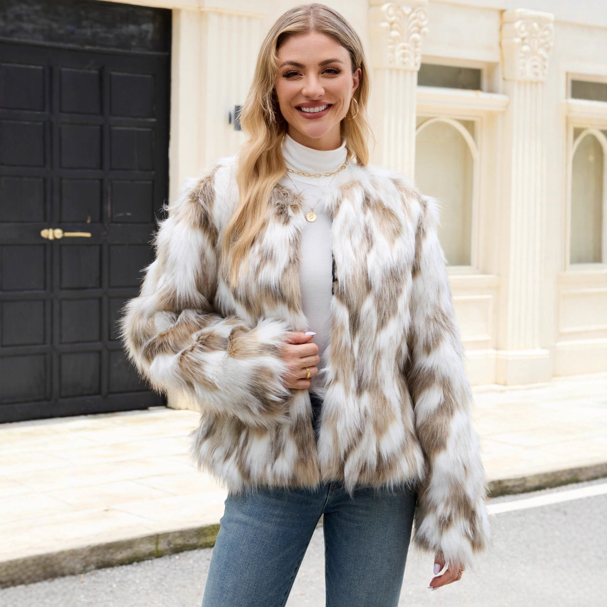 Casual Faux Fur Women Warm Jacket Faux Fur Jacket
