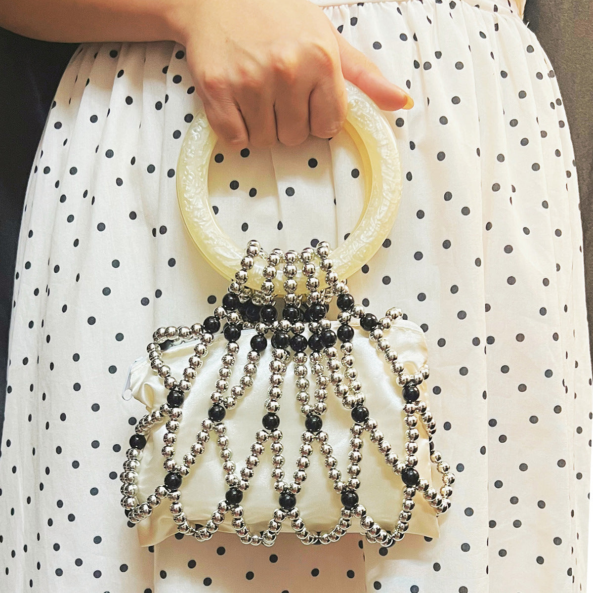 Retro Handmade Beaded Woven Bag Heavy Industry Design Advanced Sense Handbags