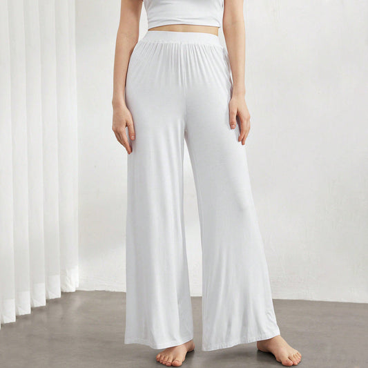 Casual Pajamas Wide Leg Pants Summer High Waist Solid Color Comfort Thin Pants for Women