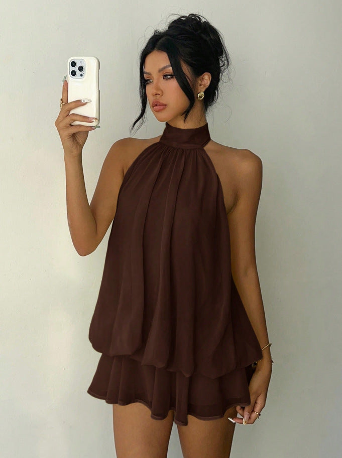 Elegant Slim Fit Sexy Backless Halter Waist Tight Jumpsuit Women