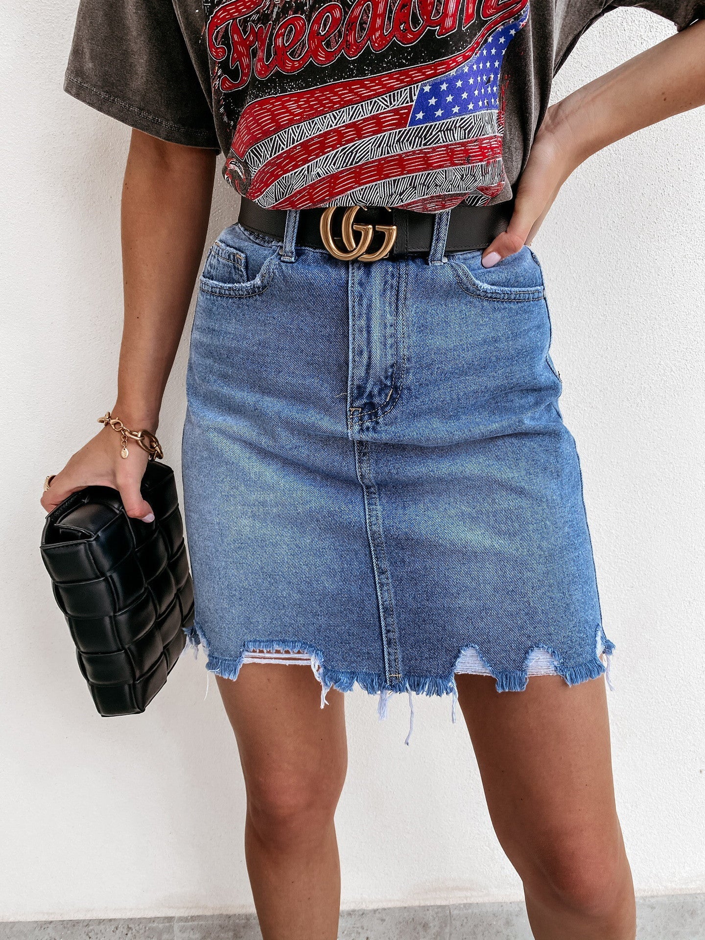 Summer Casual Stylish Denim Asymmetric Skirt Women