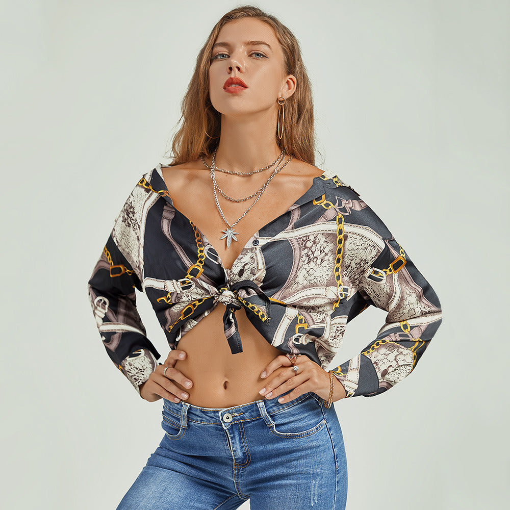 Shirt Women Autumn Retro Minority Loose Hong Kong Long Sleeve Design Chiffon Top