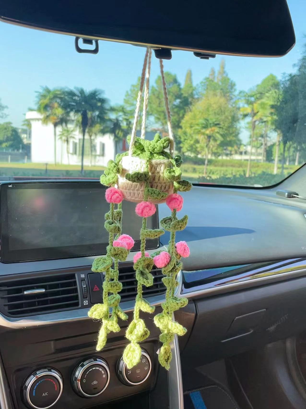 Car plant pendant Car decoration Rearview mirror pendant Creative wool in the car