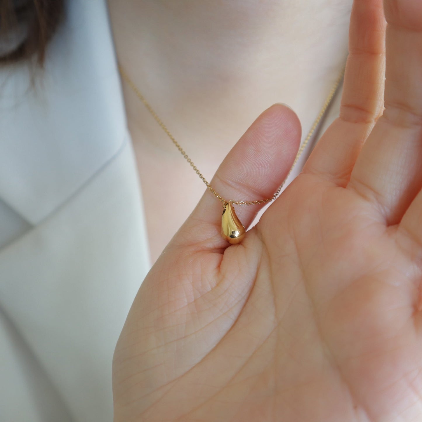 14K Gold Plated Dainty Pear Pendant Necklace for Women - Delicate Teardrop Necklaces