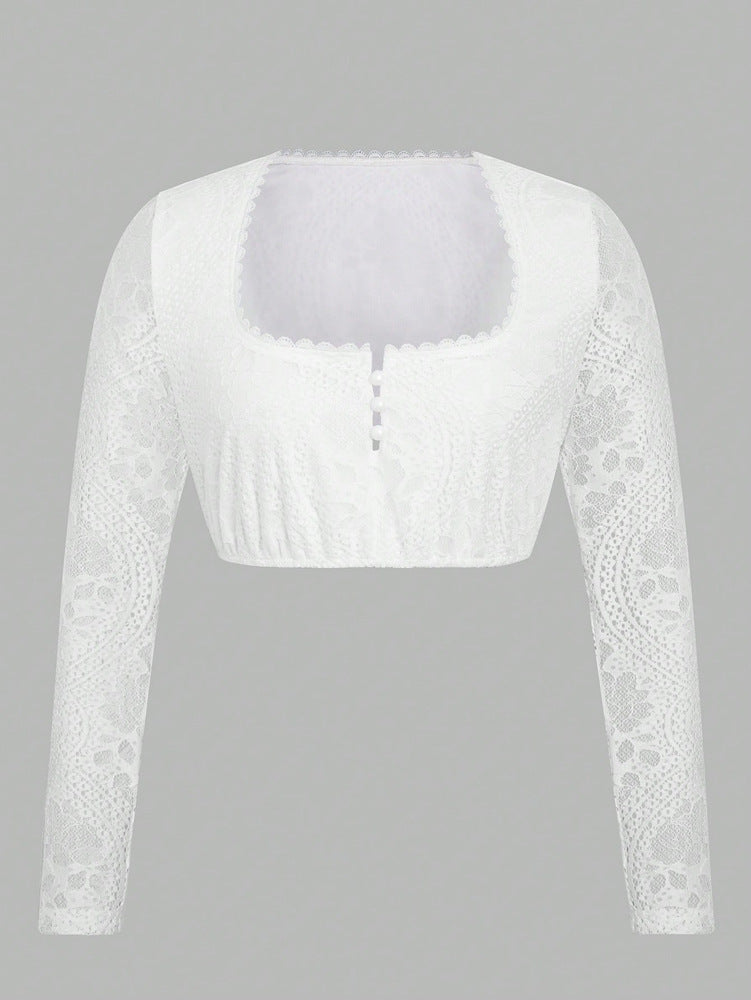 Clothing Base Lace Bavarian Beer Festival Ding Dong Clothing White Shirt