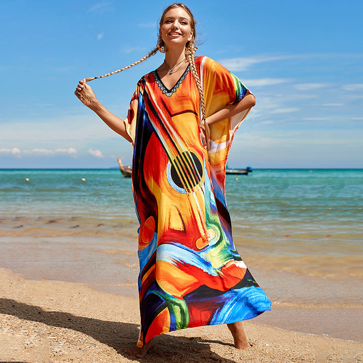 Bohemian Beach Robe ¨C Sexy Loose-Fit Bikini Cover-Up, Vacation Sun Protection Kimono