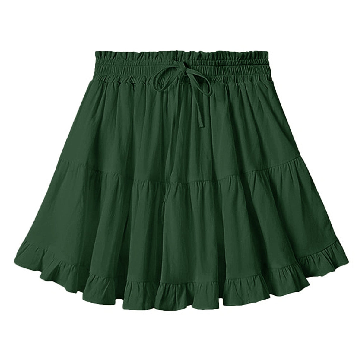 Women Clothing Drawstring Lace Skirt High Waist Elastic Pantskirt Beach All Matching Skirt Women