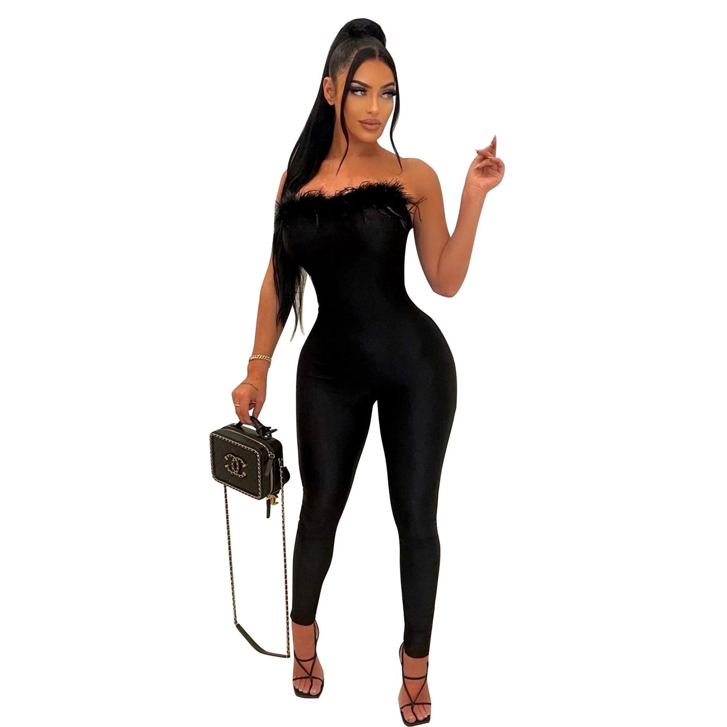 Summer Women Clothing Sexy Tight Wrapped Chest Jumpsuit Trousers for Women