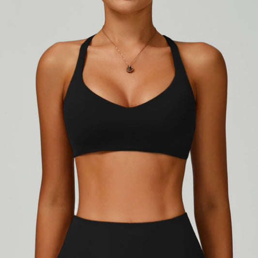Sollinarry Sustainable Recycled Sports Underwear Hollow Out Cutout out Beauty Back Tight Sports Vest Women High Strength Yoga Bra