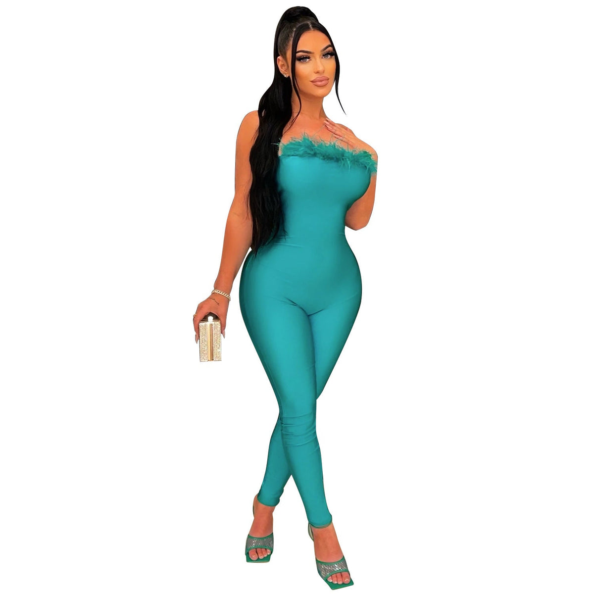 Summer Women Clothing Sexy Tight Wrapped Chest Jumpsuit Trousers for Women