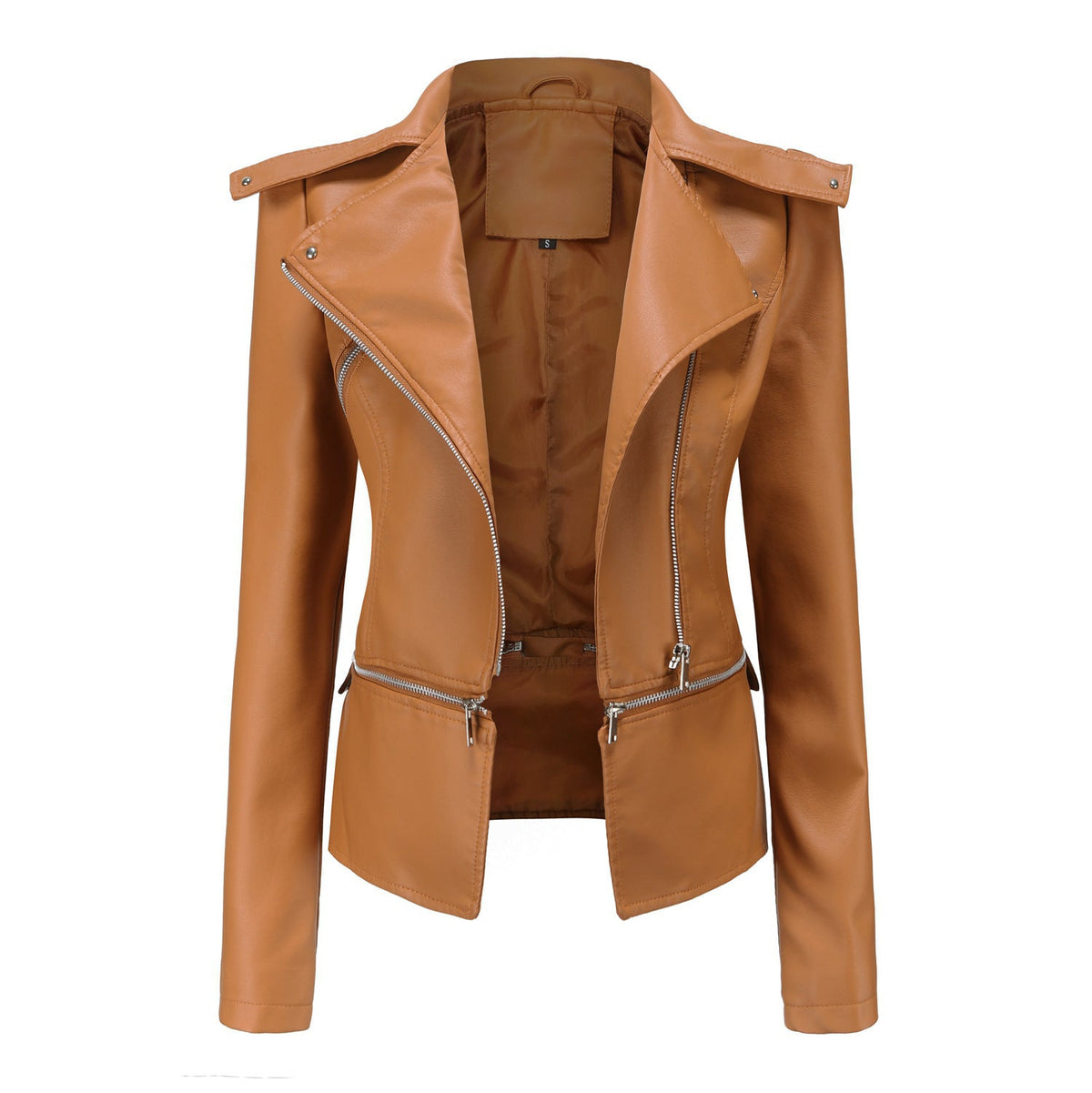 Women Clothing Size New Leather Coat Women Detachable Hem Spring Autumn Coat Women Fashion Casual Jacket