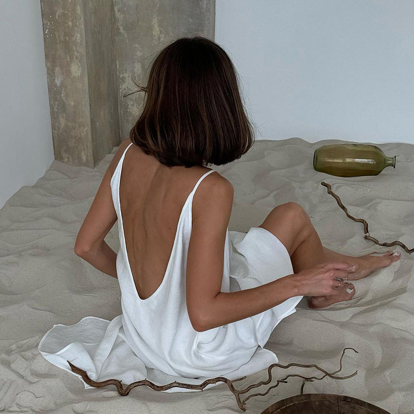 Summer Slip Nightdress Maxi Dress One Piece Pajamas Comfortable Loose Suitable for Daily Wear Ladies Homewear