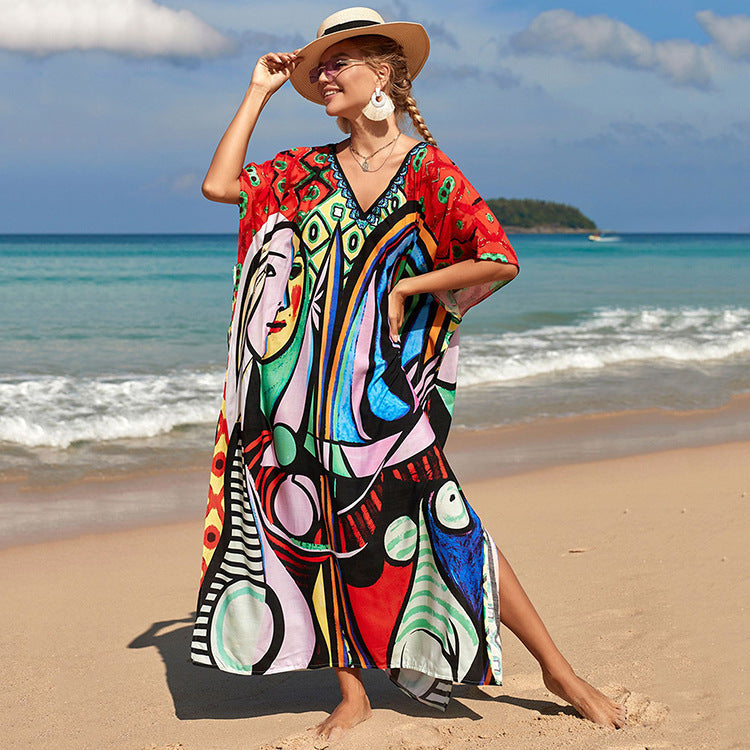 Bohemian Beach Robe ¨C Sexy Loose-Fit Bikini Cover-Up, Vacation Sun Protection Kimono
