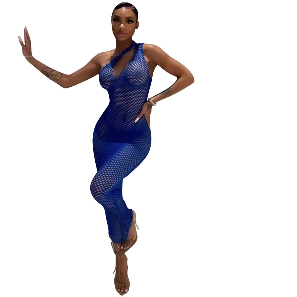 Summer Women Clothing Sexy Grid Crochet Hollow Out Cutout Dress Women