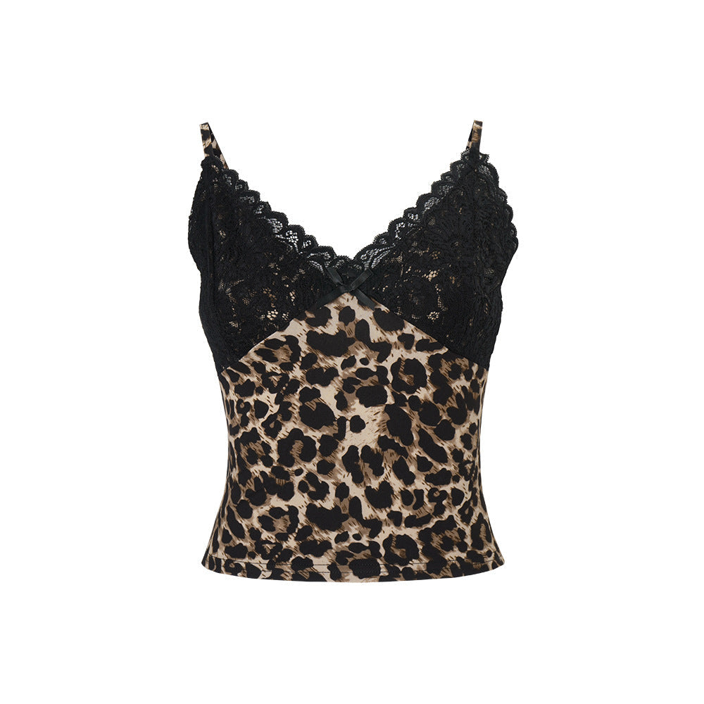 Women Clothing Summer Sexy V Collar Polka Dot Printed Camisole Top