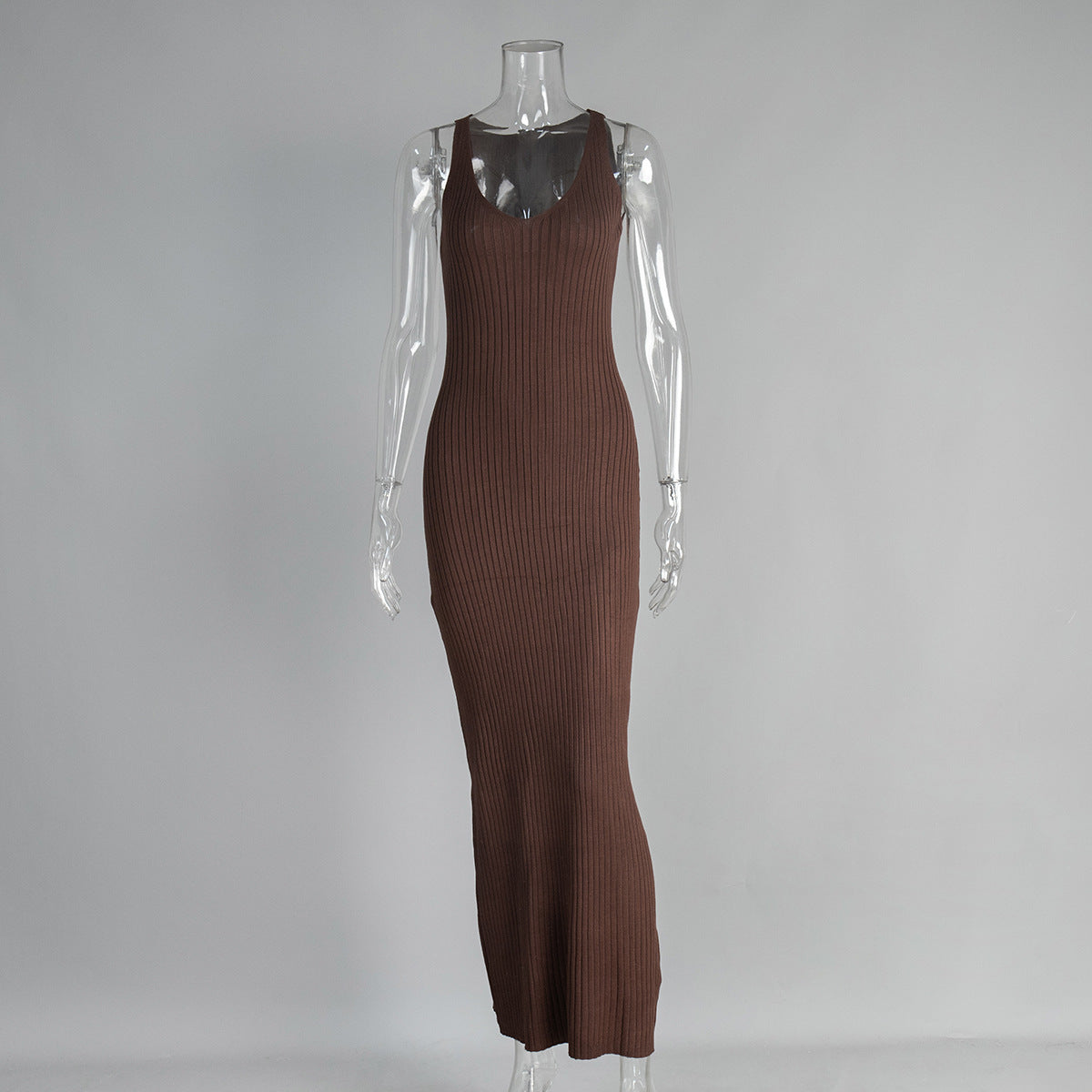 Spaghetti Straps Knitted Dress Summer Wide Shoulder Inner Dress Slim Slimming Dress