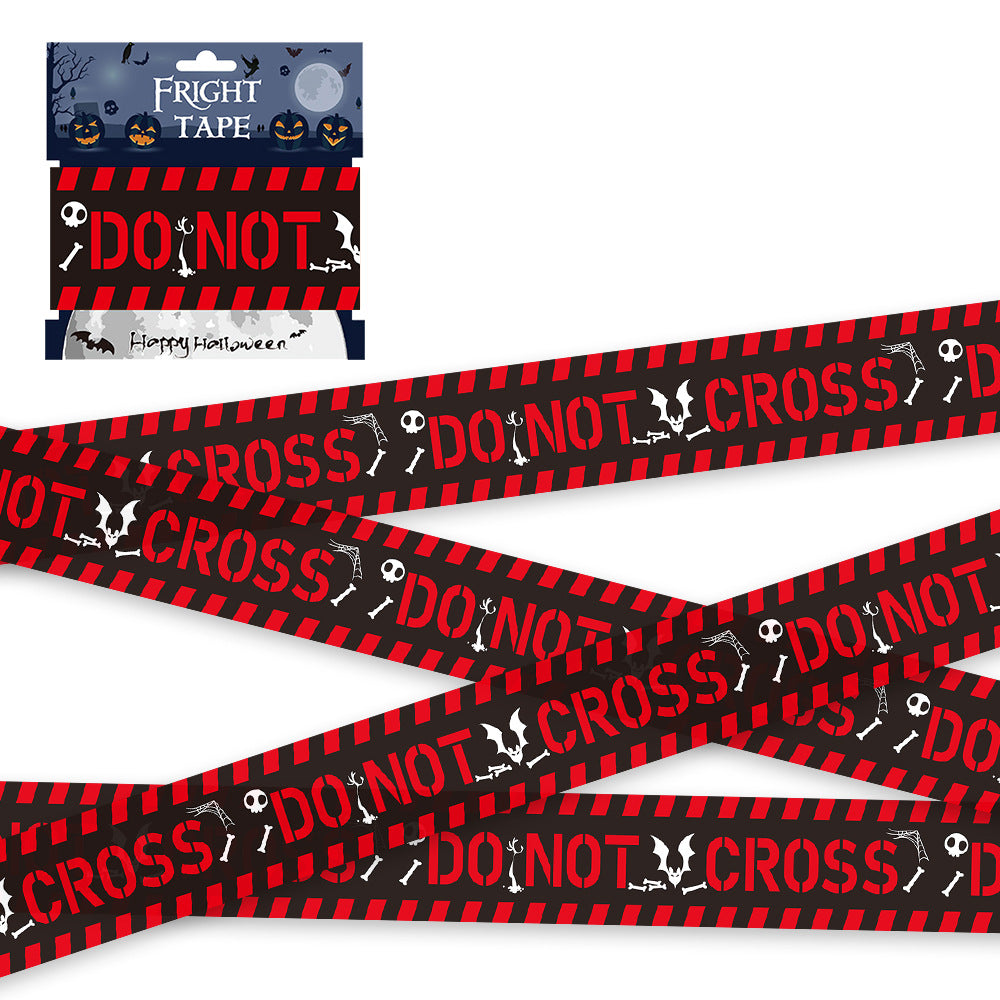 Halloween Warning Strip Tape - Plastic Isolation Decoration Tape for Horror Atmosphere