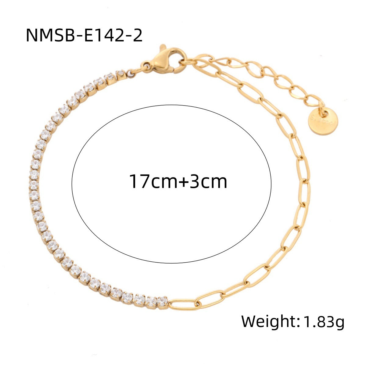 Arrival Rainbow Color Fine Diamond Titanium Steel Bracelets Women Exquisite Small Qiaoyi Row Full Diamond Stainless Steel Jewelry