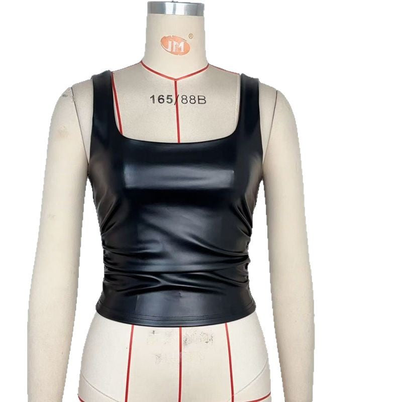 Summer Solid Color Sling Slim Fit Tank Top Sexy Street Sexy Slim Slimming Women
