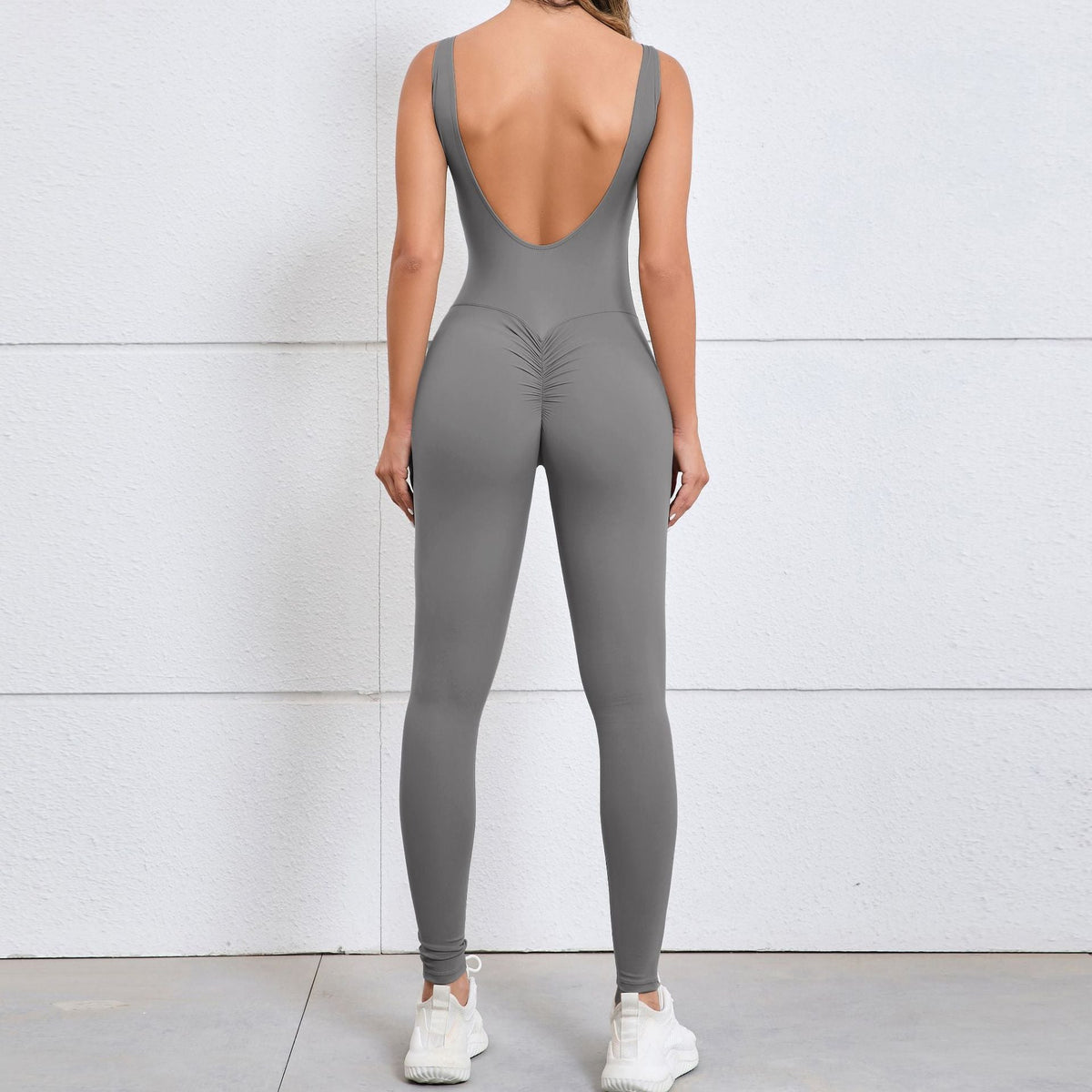 Hollow Out Cutout Beauty Back Peach Hip Tight Yoga Jumpsuit Naked Women Sense Quick Drying Sports One Piece Workout Clothes
