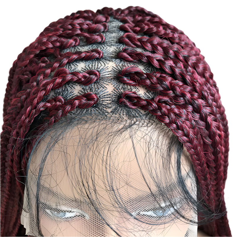 Long Curly Goddess Faux Locs Lace Wig | Three-Strand Braids