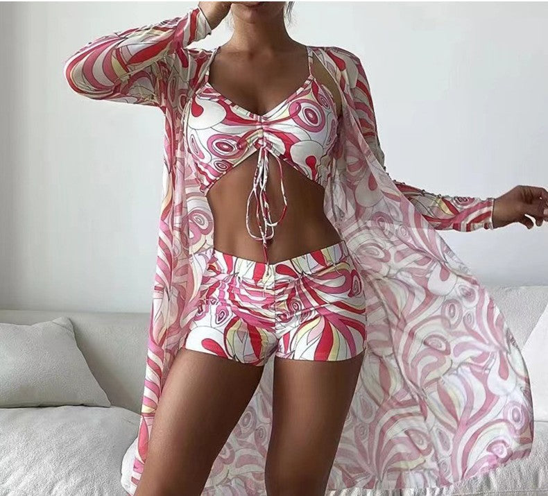 Swimsuit Women Three Piece Split Bikini Sexy High Waist Swimsuit