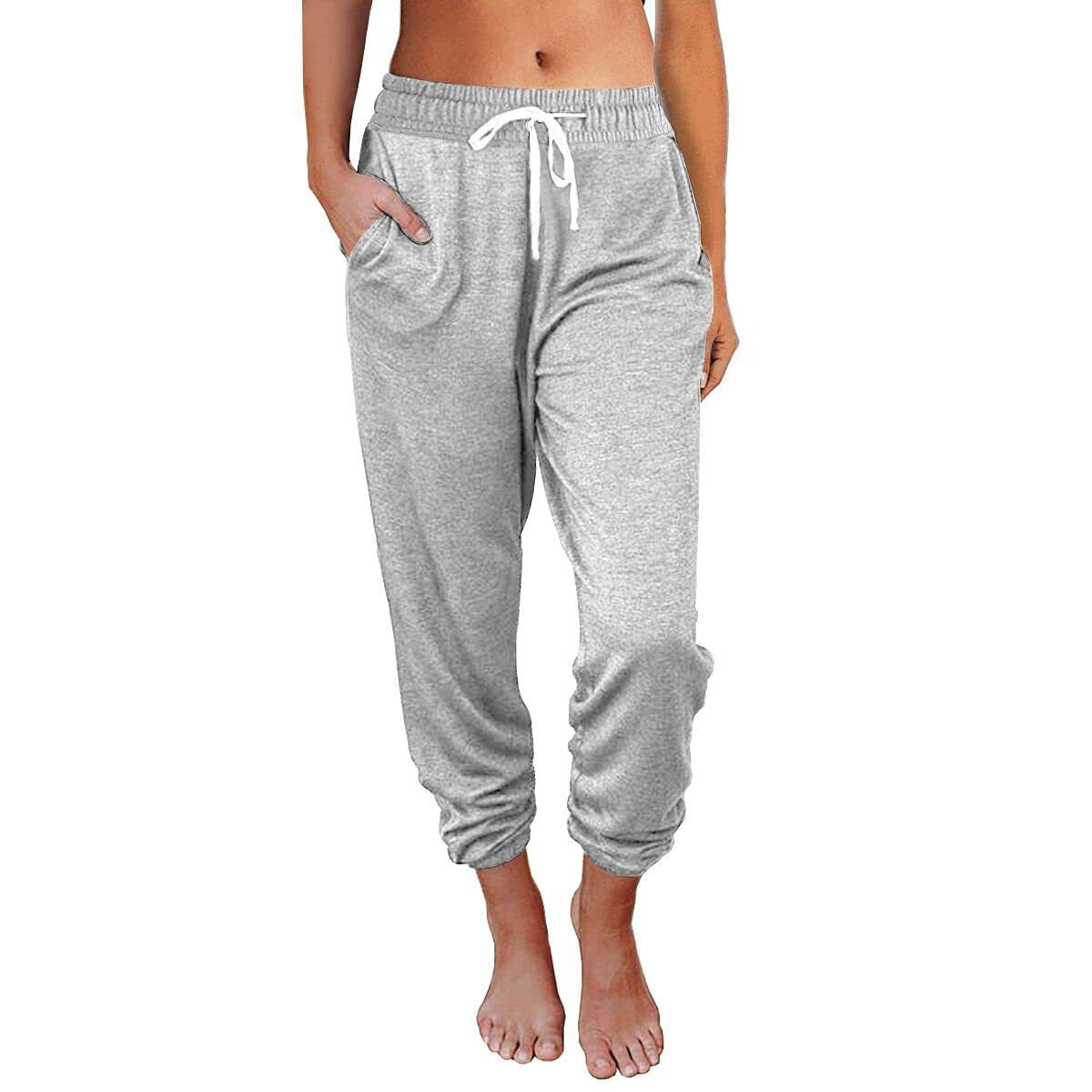 Spring Summer Women Women Clothing Casual Loose Pocket High Waist Ankle Length Jogger Pants Women