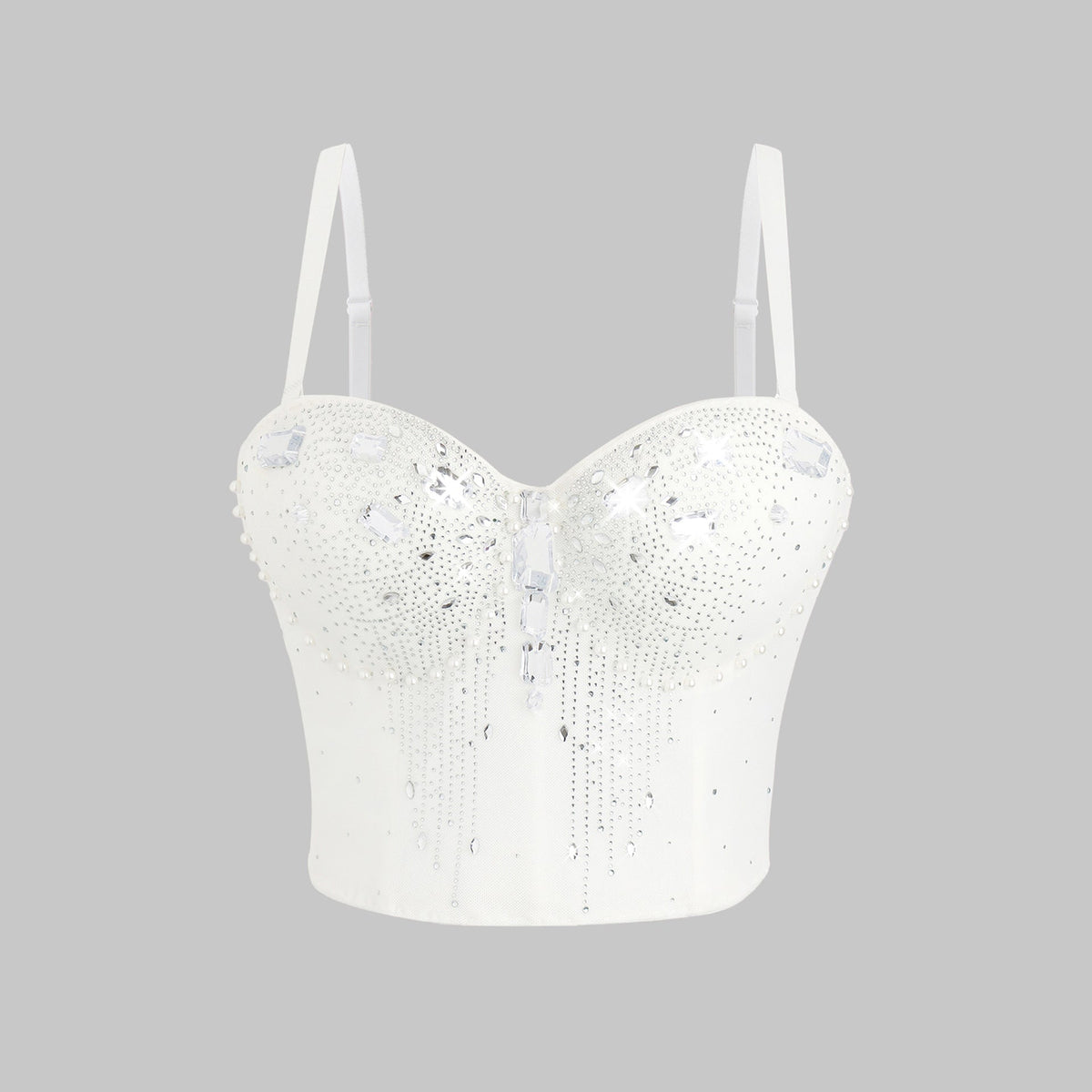 Women Wear Tube Top Rhinestone Chain Handmade Small Vest Sling Basic Design