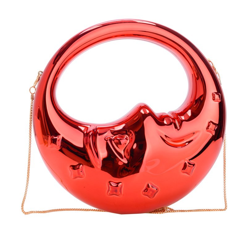 Acrylic Moon Shaped Bag, Women Shoulder Evening Bag, Evening Purse, Evening Bags for Women Formal, Clutch Purse
