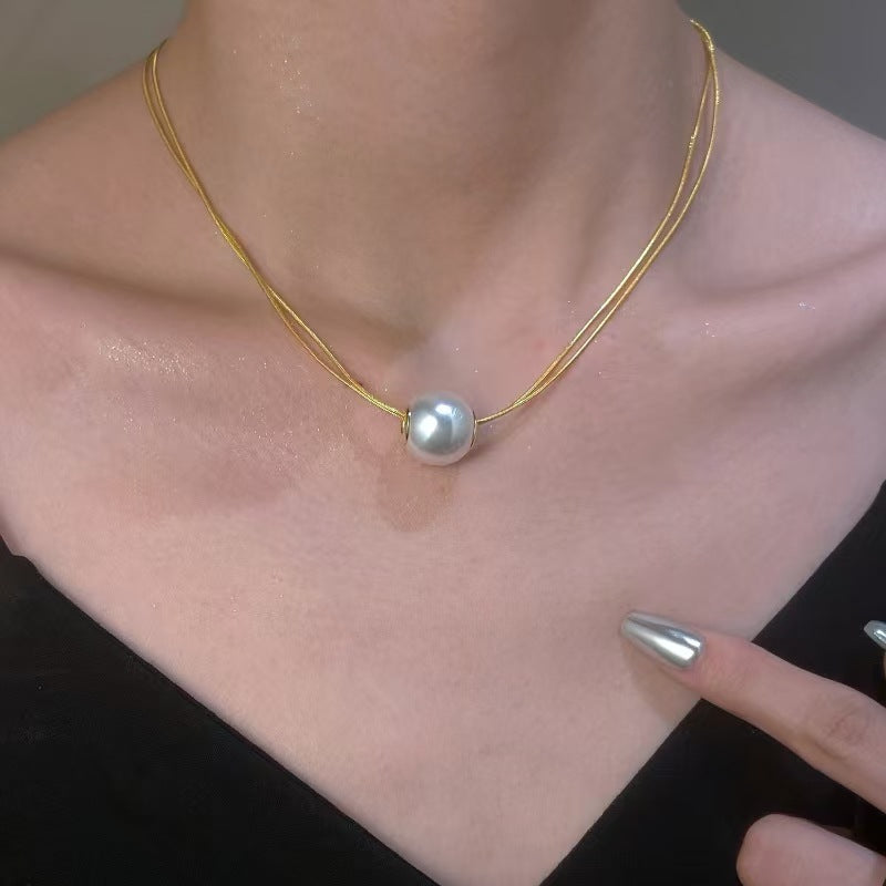 Light Luxury Irregular Metal & Faux Pearl Necklace