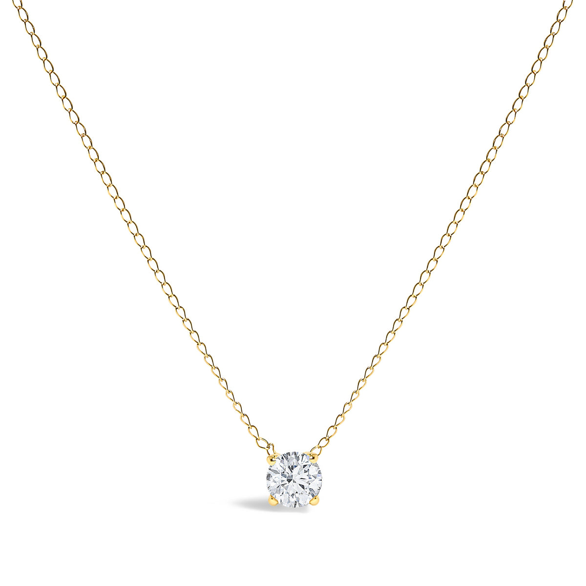 14K White Gold Floating 1/2 Cttw Lab Grown Diamond Solitaire Pendant Necklace - 18" Inches