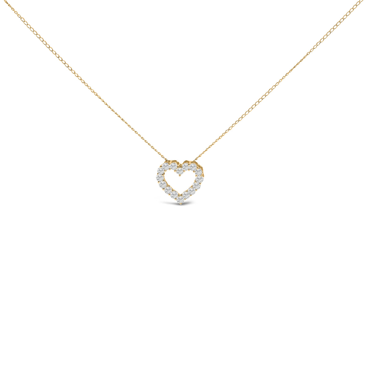 14K White Gold 1/2 Carat Lab Grown Diamond Heart Shape Pendant Necklace