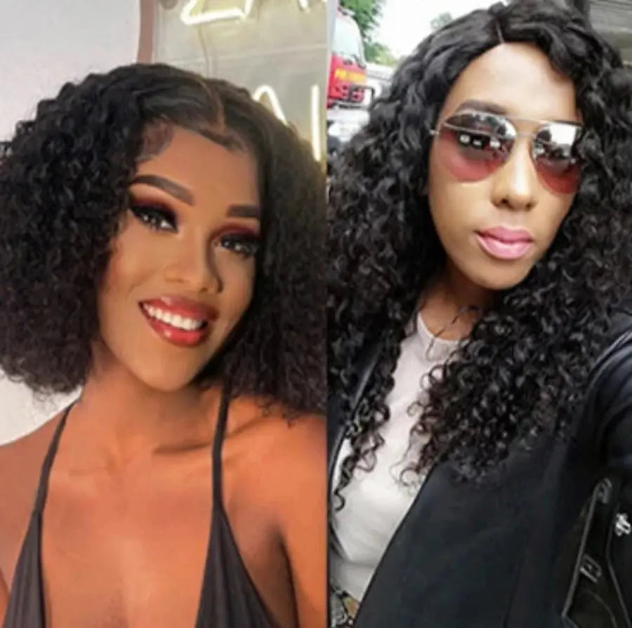 Peluca | Short Bob | Water Wave | Perruque Raw Brazilian Virgin Human Hair | 360 HD Lace Front Frontal Wigs