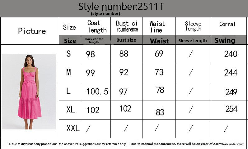 Sweet and spicy wind suspender solid color A pendulum floral dress women