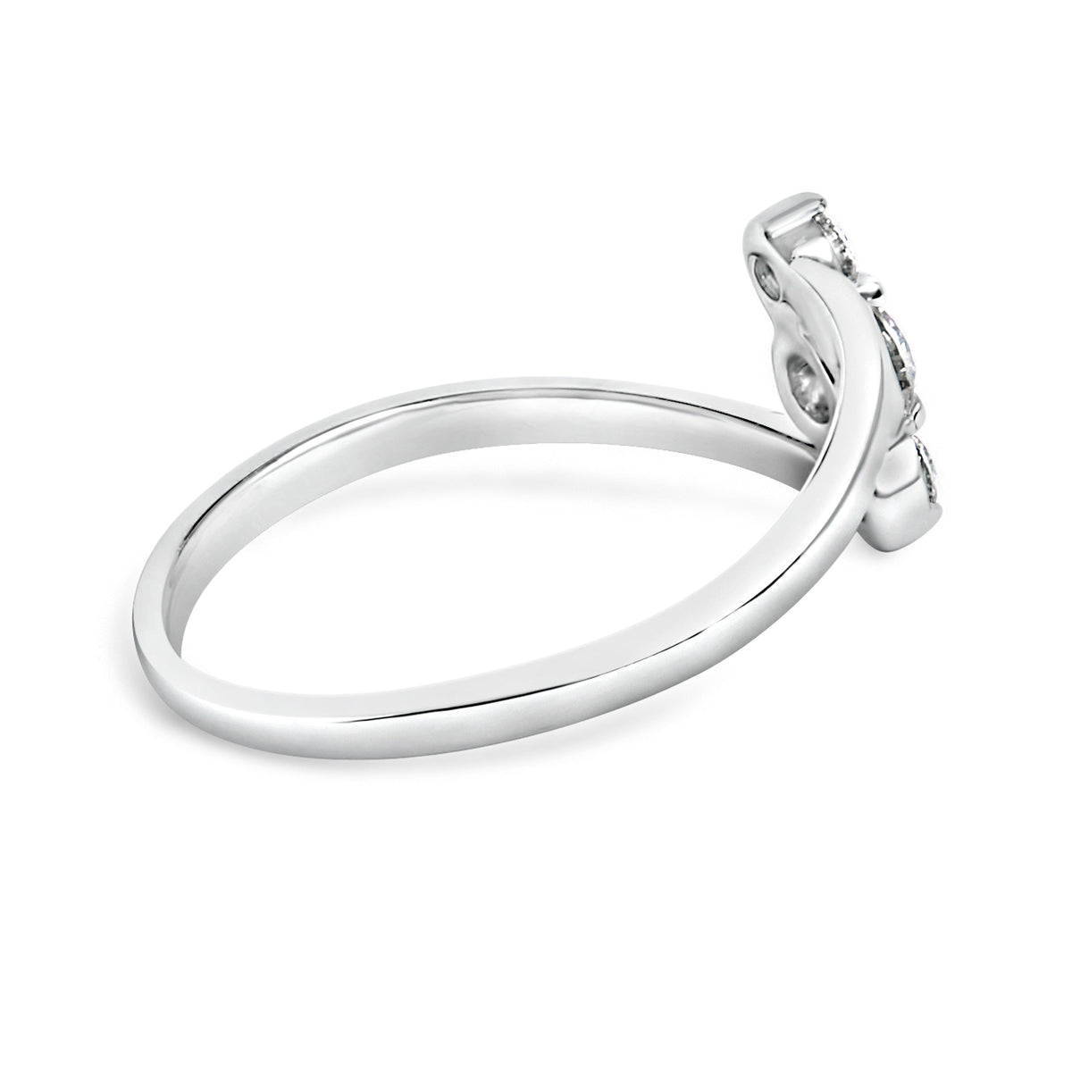 10K White Gold 1/4 Cttw Lab Grown Diamond Vertical Three Stone Ring
