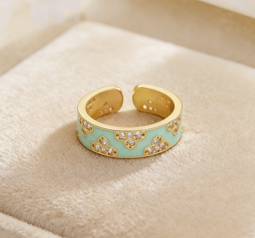 Oil-Dropped Zircon Ring for Women
